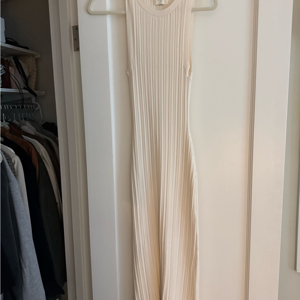 Dissh Cream Ribbed Dress